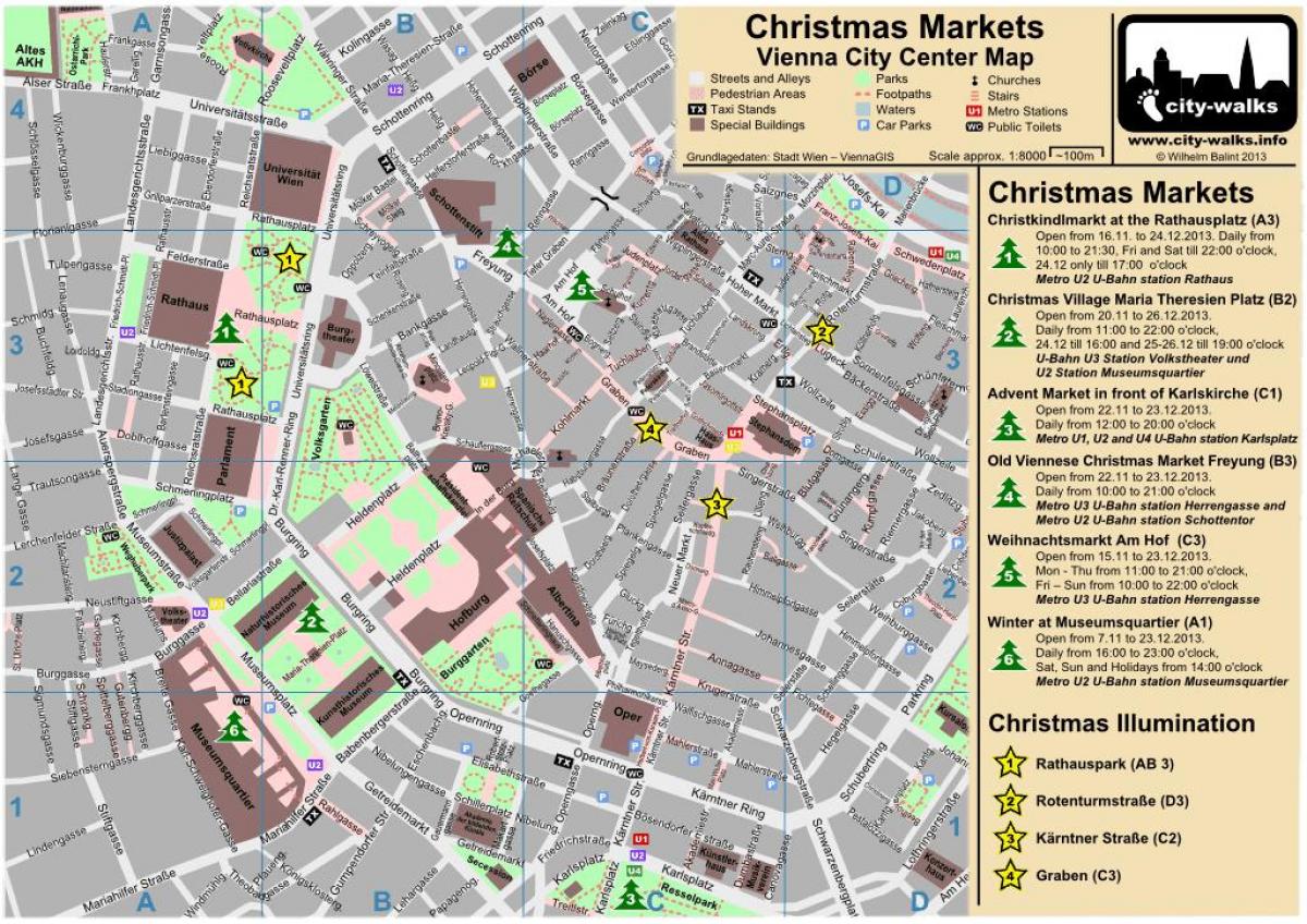 Карта на Виена божиќ пазар