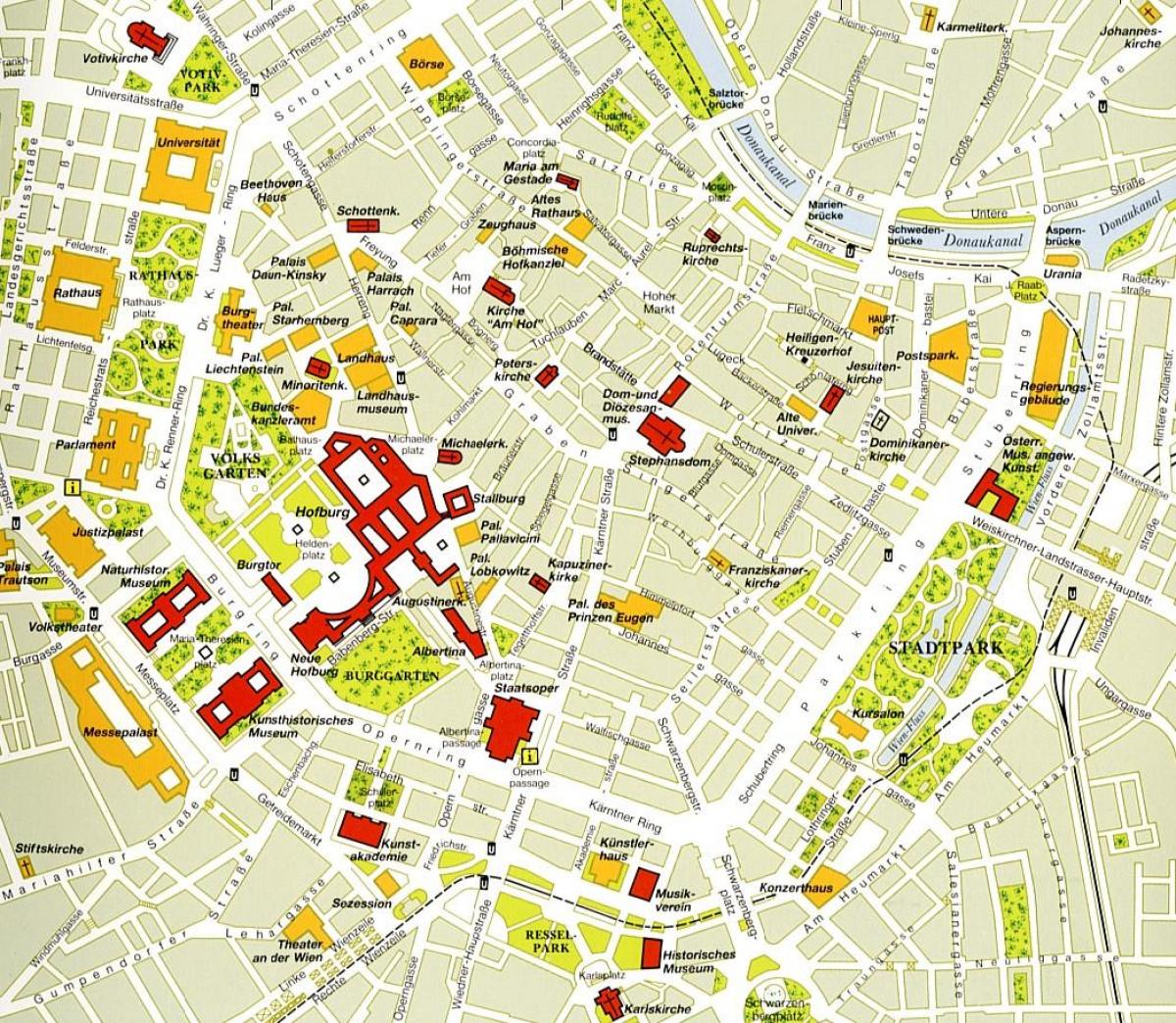 Виена центар мапа