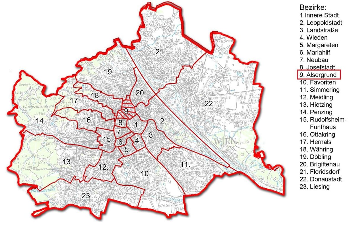Wien bezirk мапа