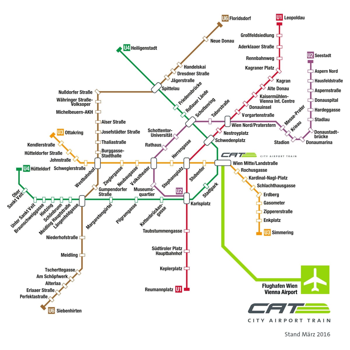 Виена аеродромот, железничката станица мапа