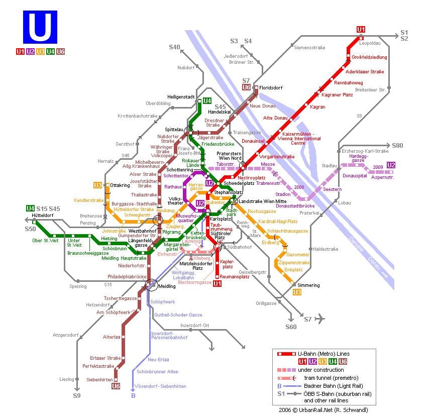 Карта на Виена streetcar
