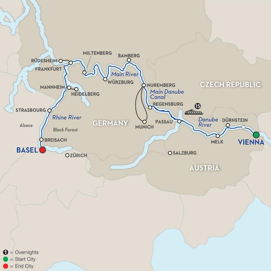 Карта на дунав Виена 
