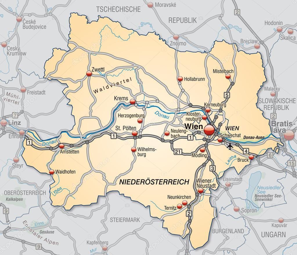 Карта на schwechat 
