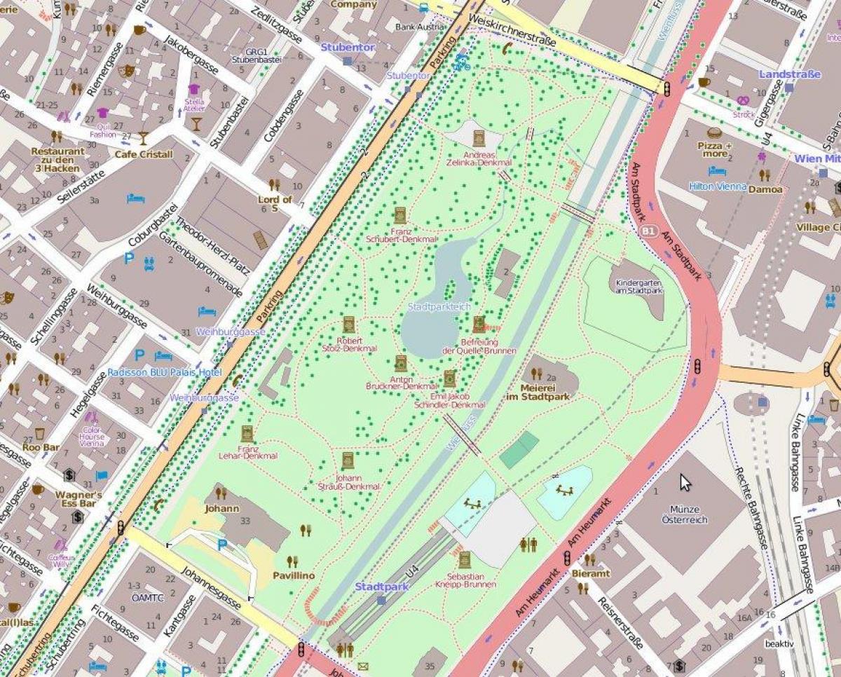 Карта на stadtpark Виена