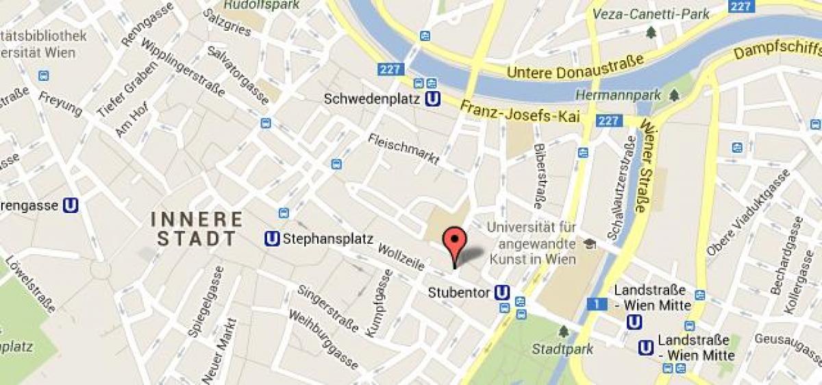 Карта на stephansplatz Виена мапа