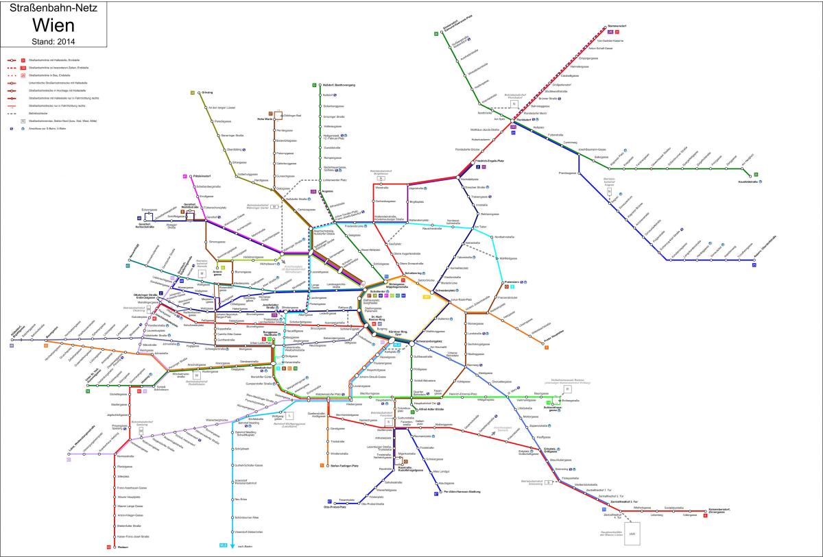 Виена strassenbahn мапа