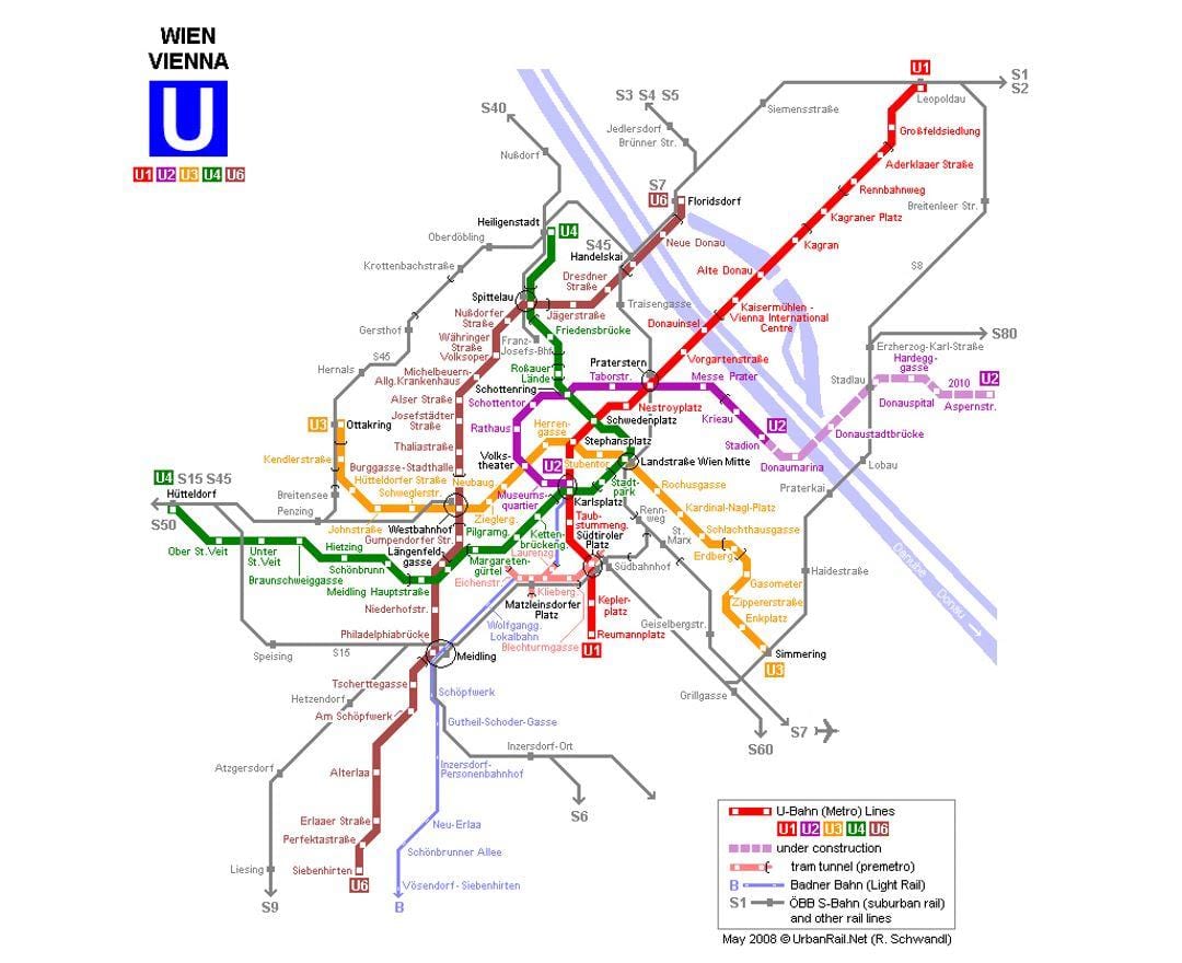 Карта на u1 Виена