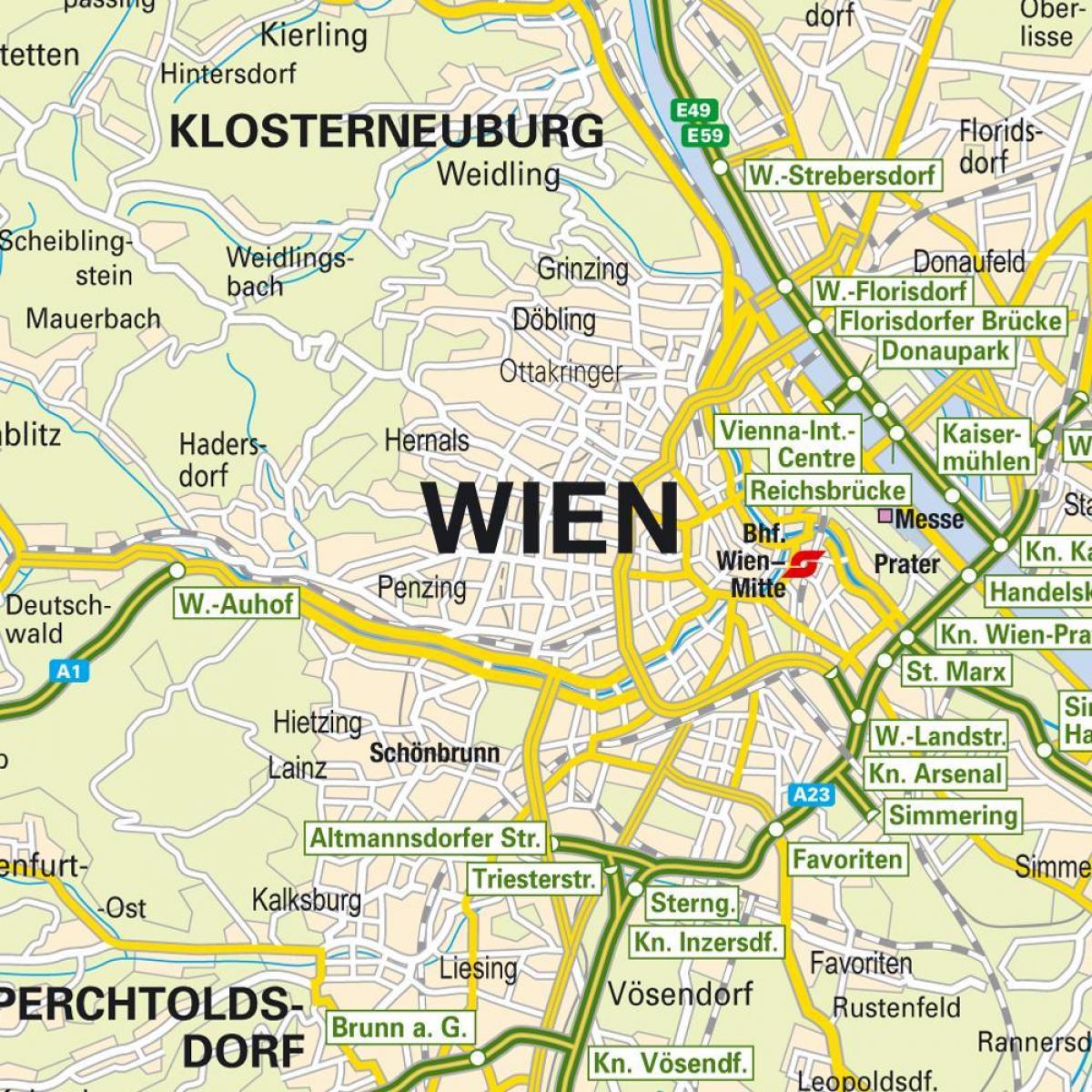 мапата покажувајќи Виена