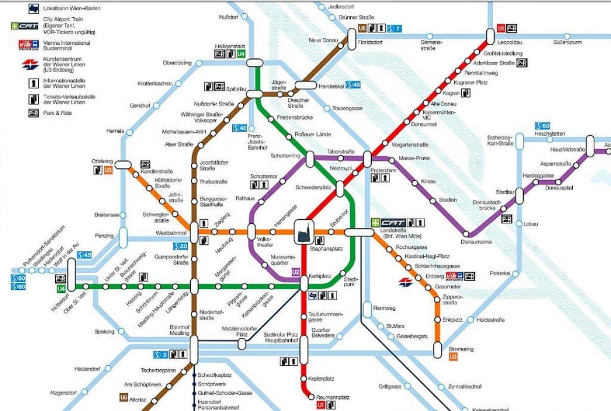 Wien метрото мапа