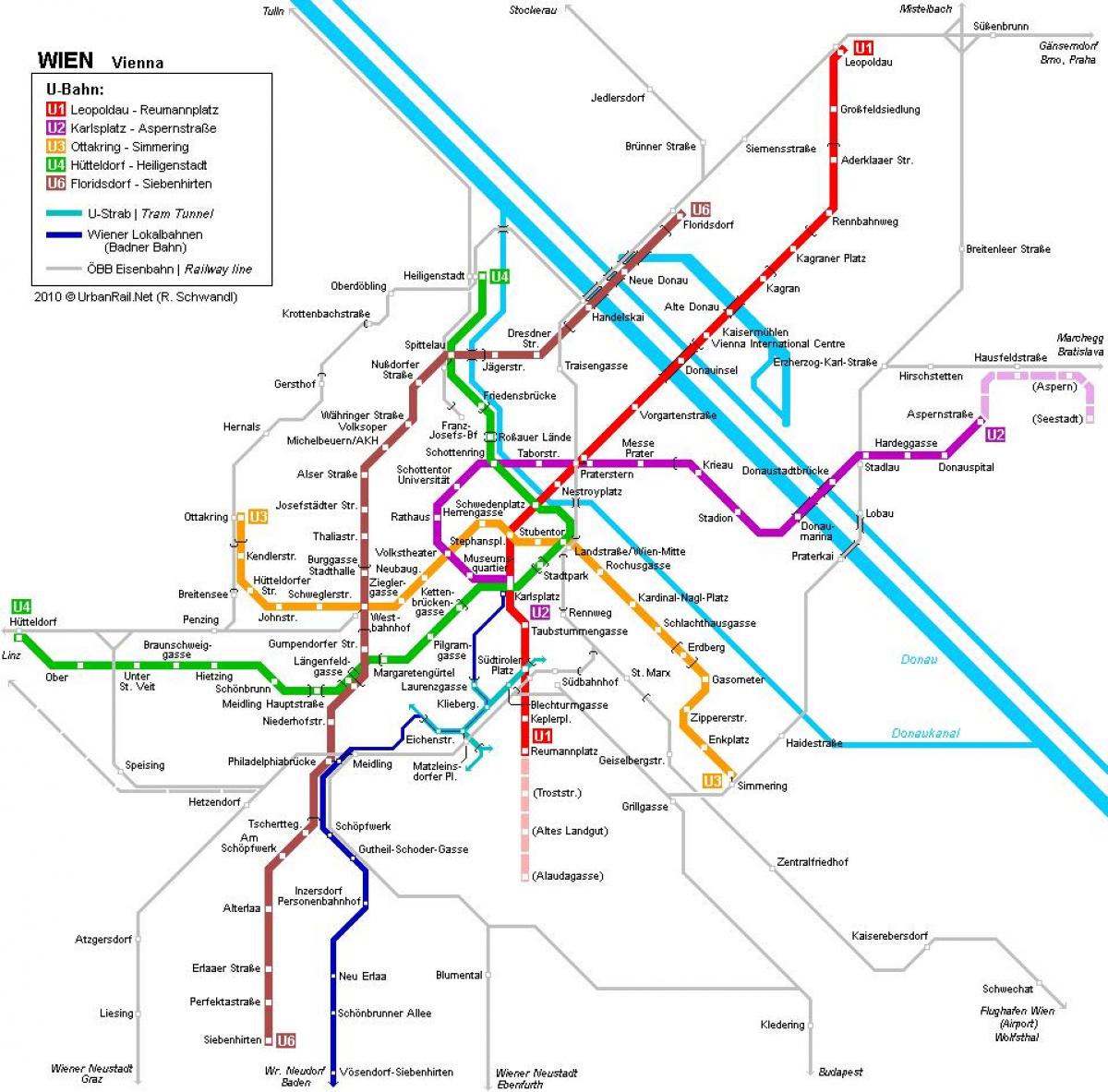 Виена метро мапата hauptbahnhof