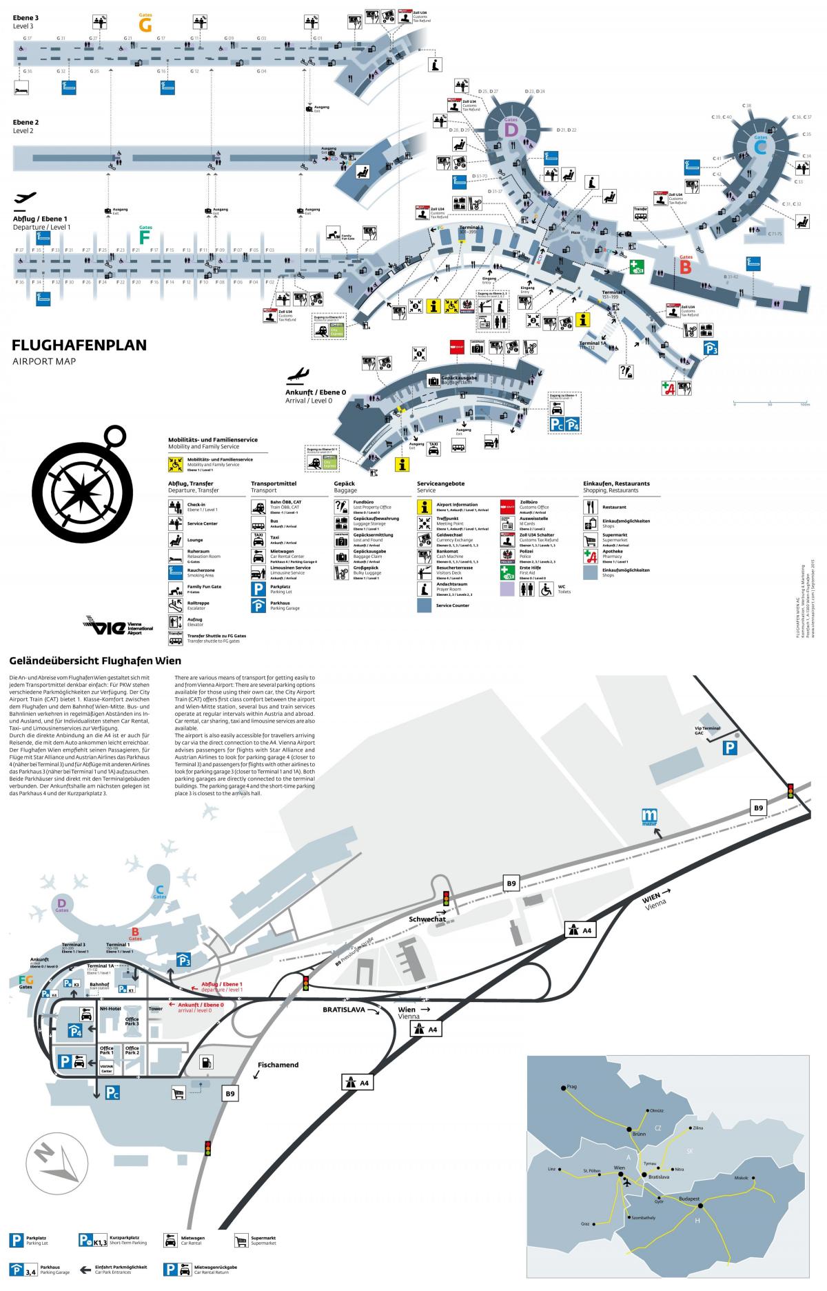 Виена аеродром заминувања мапа