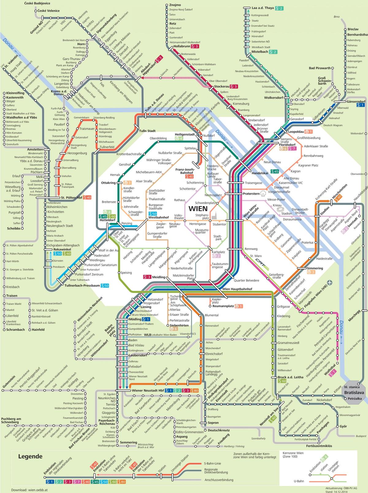 Виена лесна железница мапа