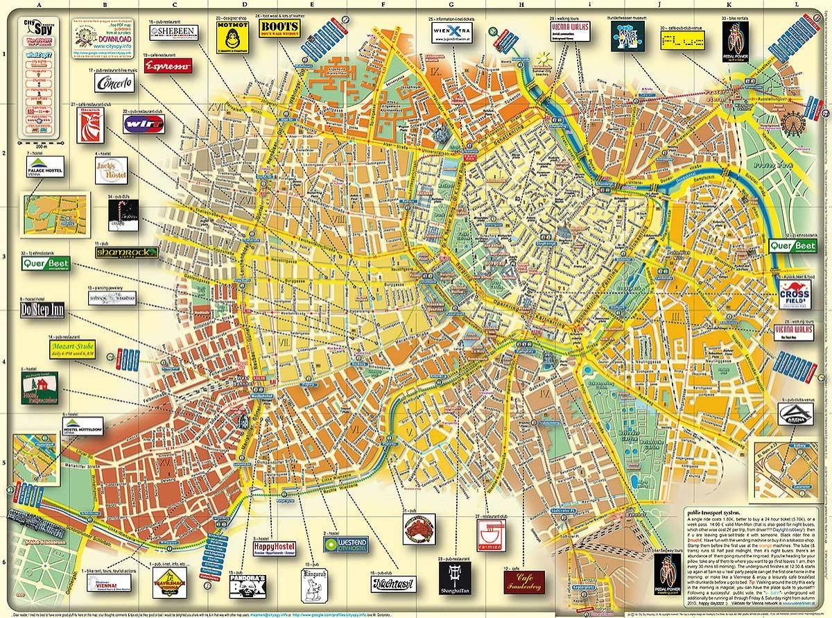 Виена, Австрија мапа на градот