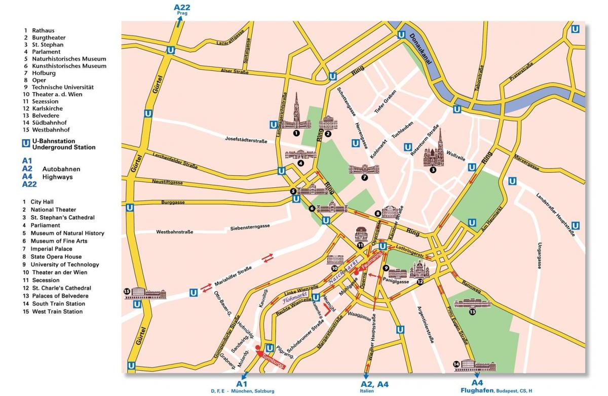 Карта на Виена обиколницата 