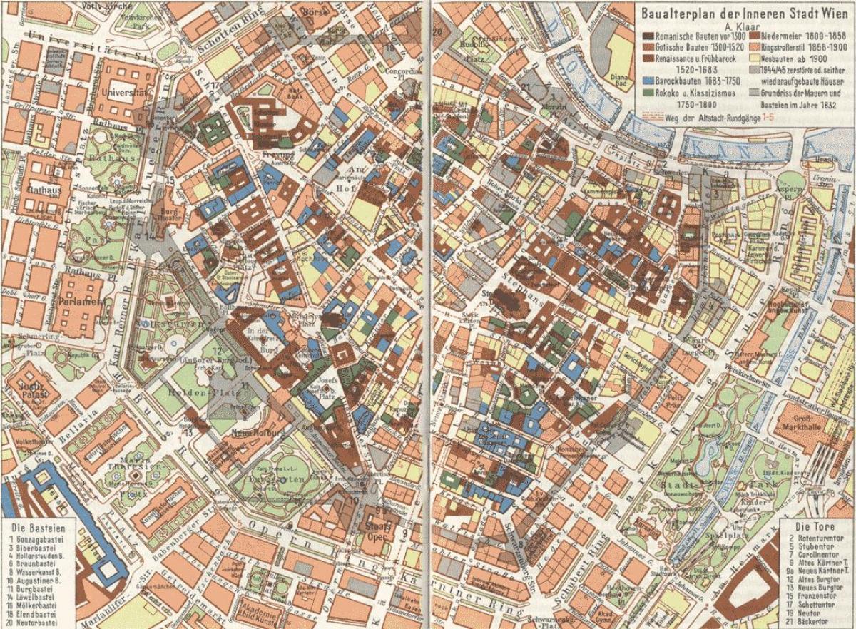 Виена стара мапа на градот