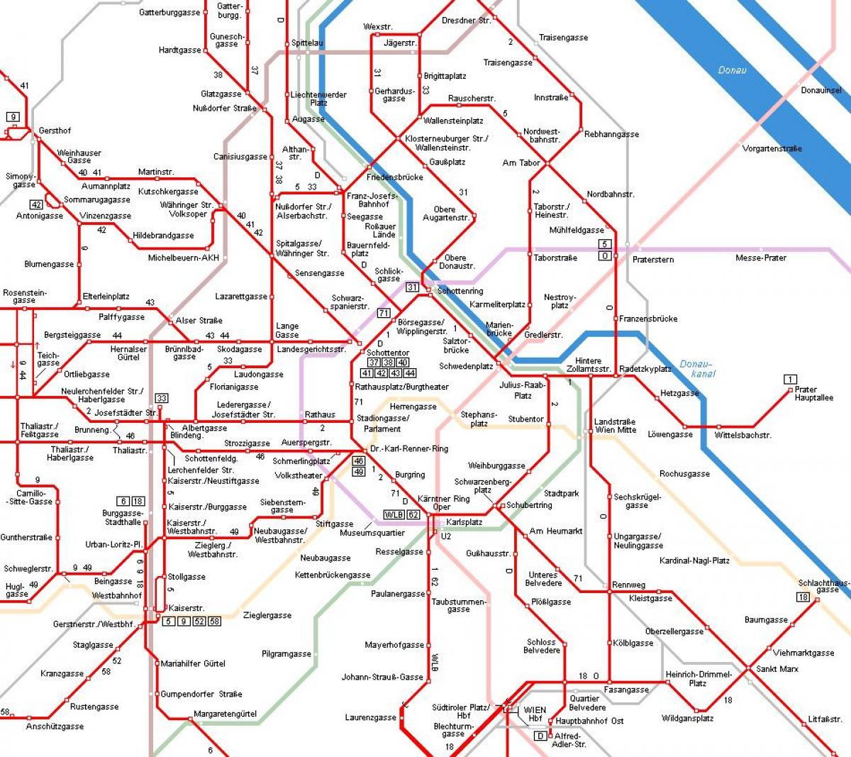 Виена, Австрија трамвај мапа