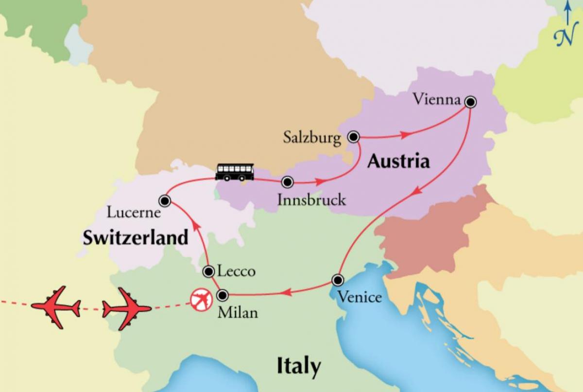 Карта на Виена switzerlan