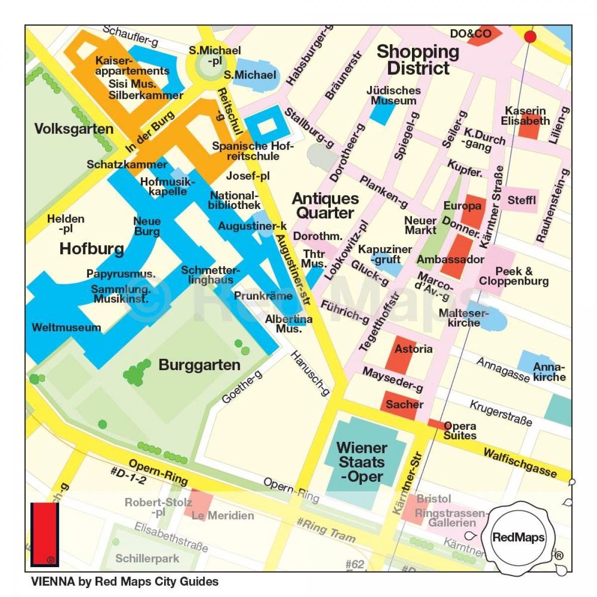 Карта на Виена шопинг