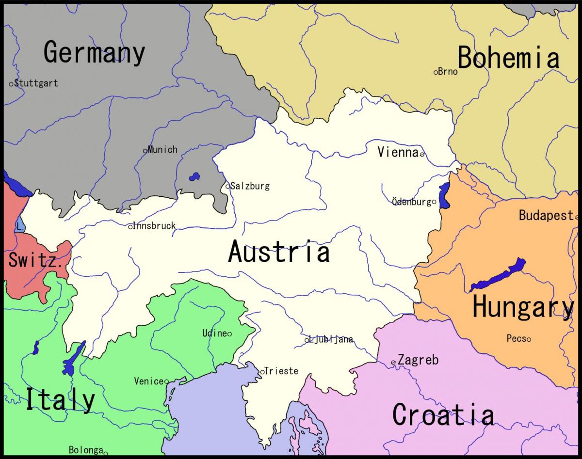 карта на Виена и околината