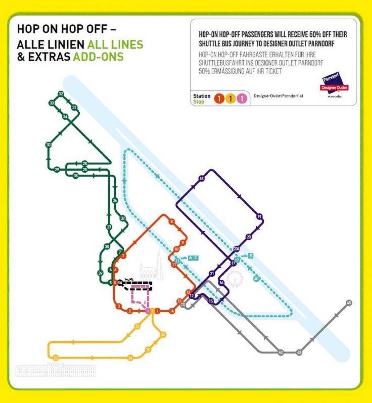 Виена хоп на хоп исклучите автобуска турнеја мапа