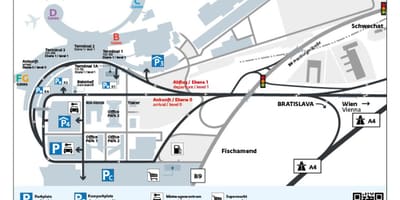 Карта на Виенскиот аеродром паркинг