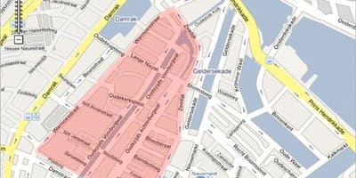Карта на Виена црвено светло област