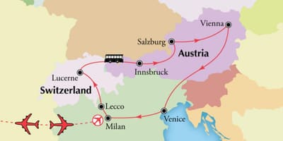 Карта на Виена switzerlan