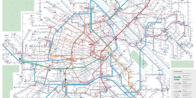Карта на Виена јавниот транспортен систем