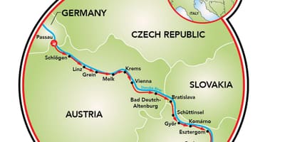 Passau Виена велосипед мапа