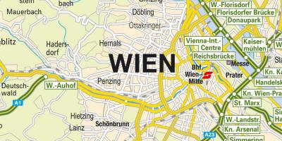 Мапата покажувајќи Виена