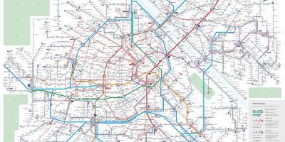 Карта на Виена јавниот транспортен систем
